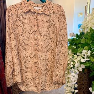 Animal Print Pink & Brown Business Casual Button Down